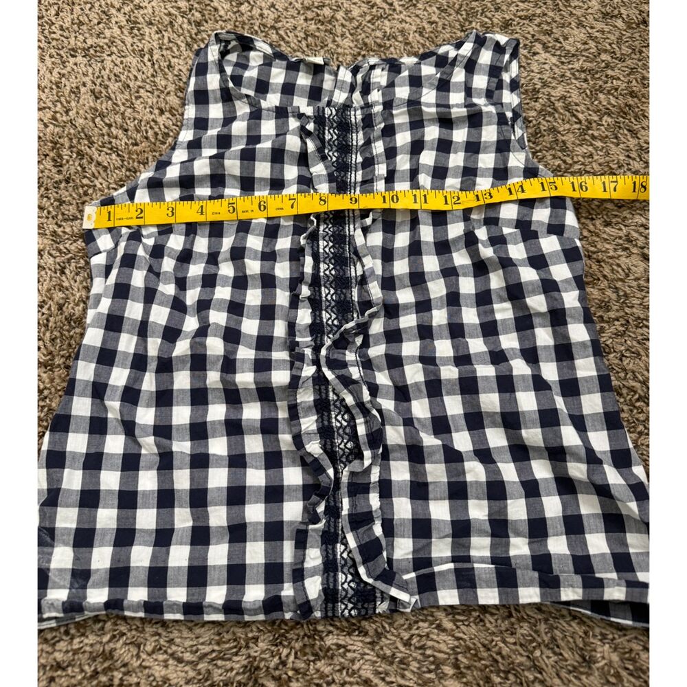 Odille Womens Gingham Tank Top Sz 4 Ruffle Feminine Cottagecore - Picture 7 of 8